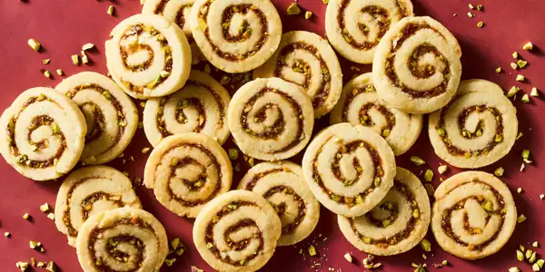 Fig Pistachio Pinwheel Cookies