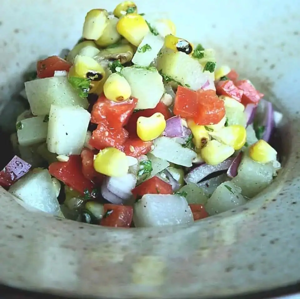 Chayote and Grilled Corn Salad