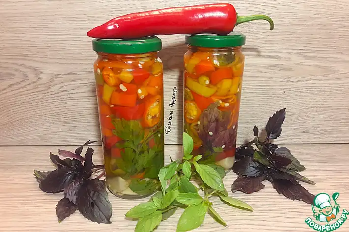 Marinated chilies in honey sauce