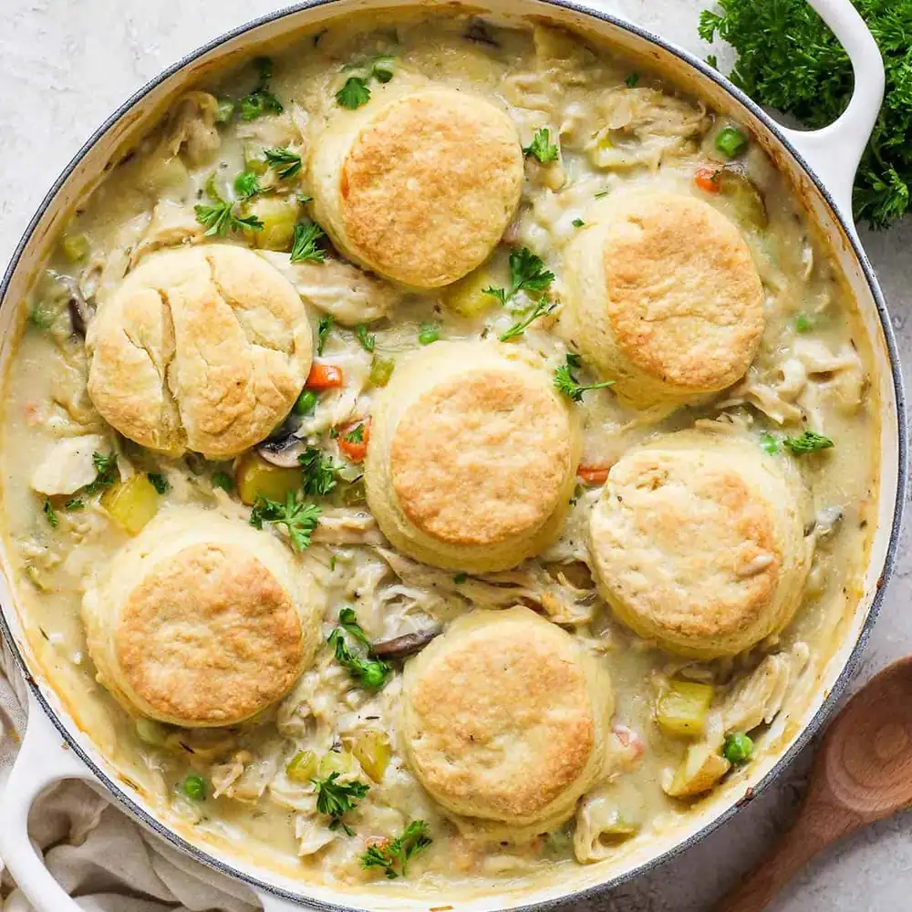 Chicken Pot Pie with Biscuits