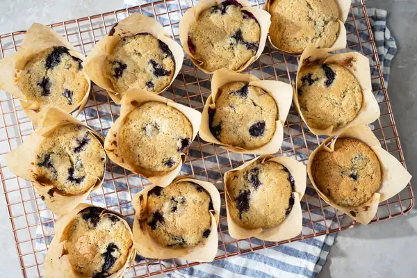 Sourdough Blueberry Muffins