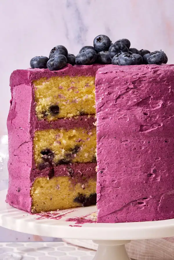 Lemon Blueberry Cake (with The Best Blueberry Frosting!)