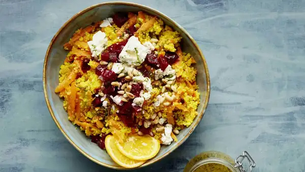 Recipe: 15-minute couscous with quick feta crumble