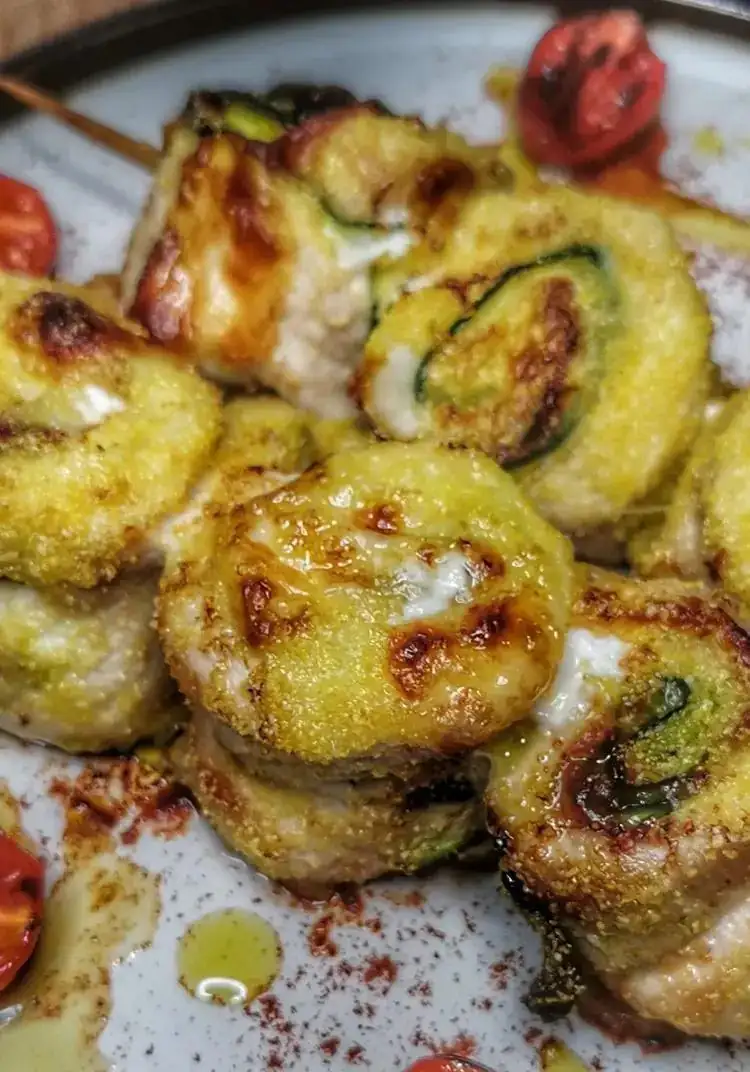CHICKEN, ZUCCHINI, AND SCAMORZA ROLLS