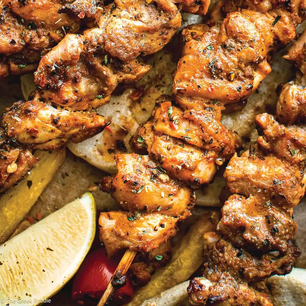 Greek Chicken Souvlaki Skewers