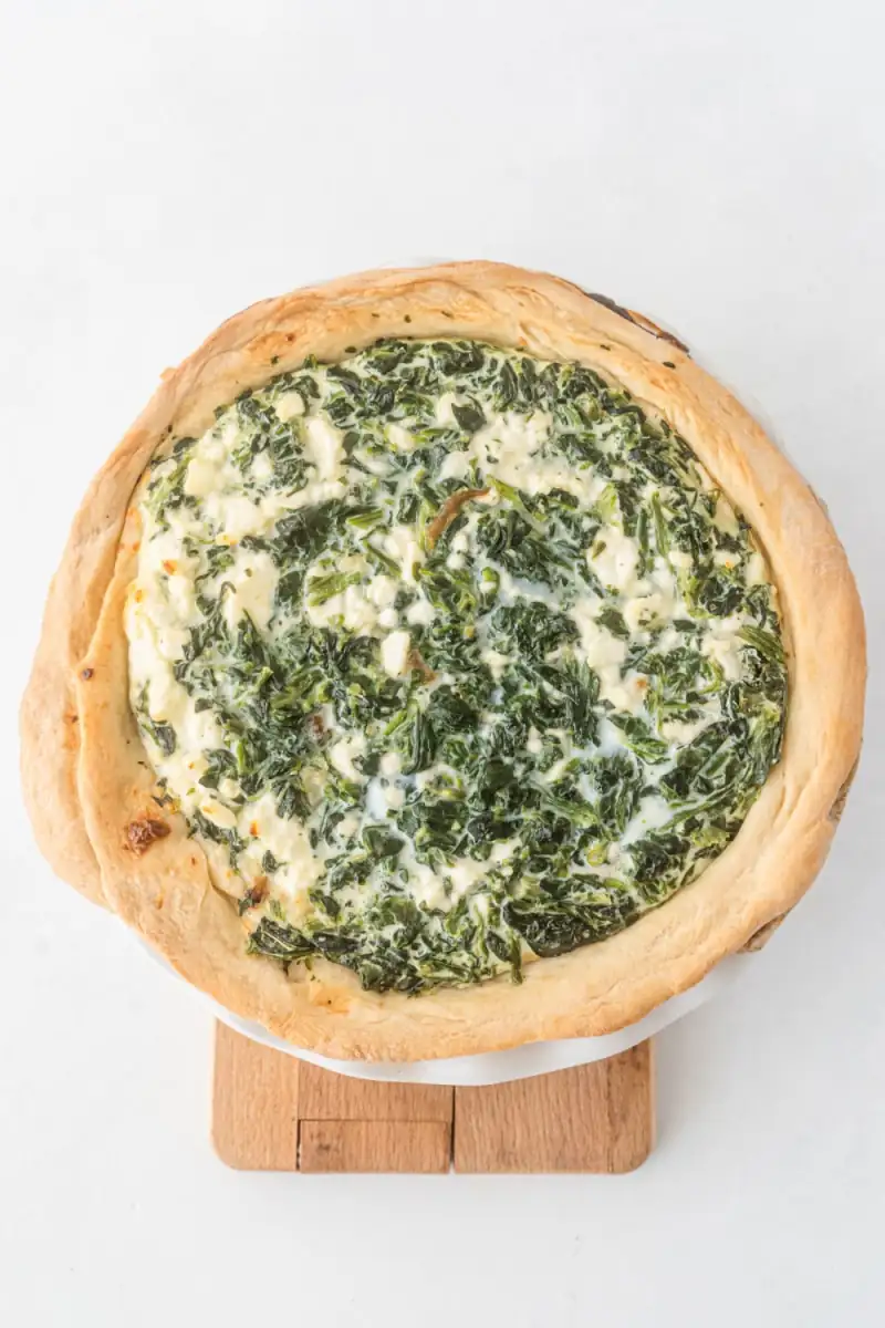 Spinach, Caramelized Onion and Feta Quiche