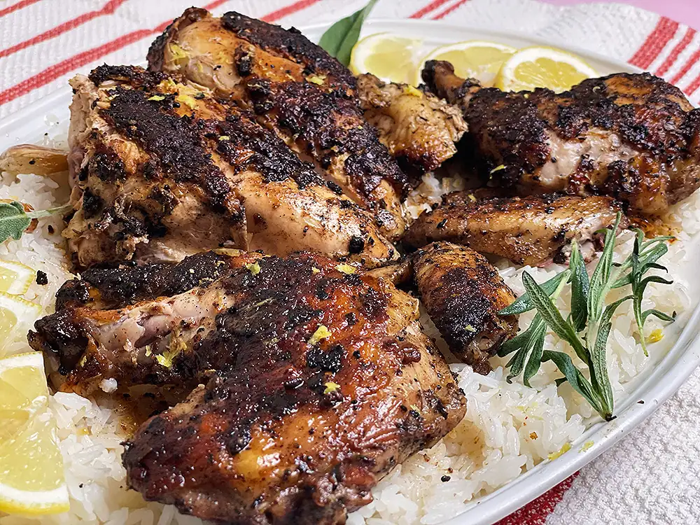 Chicken Grilled Under Bricks