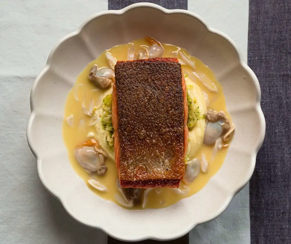 Sea Trout with Razor Clams & Cockles