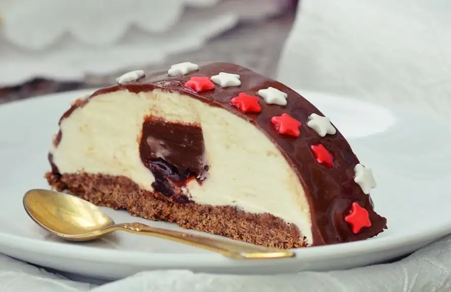 Chocolate Cheese Mousse Cake w/ Cherry Jam