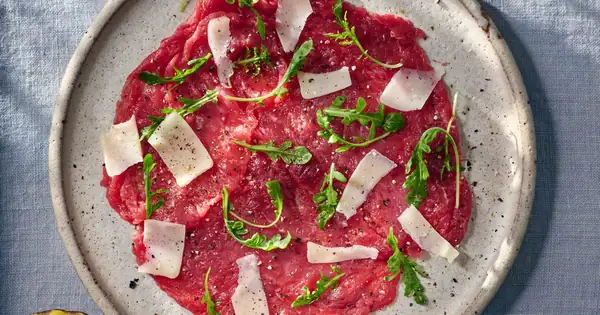 Beef carpaccio with rocket & parmesan