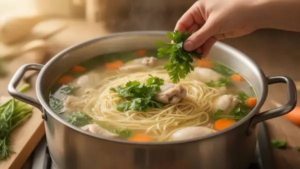 Sopa de pollo con acedera y jengibre: Un equilibrio entre calidez y acidez