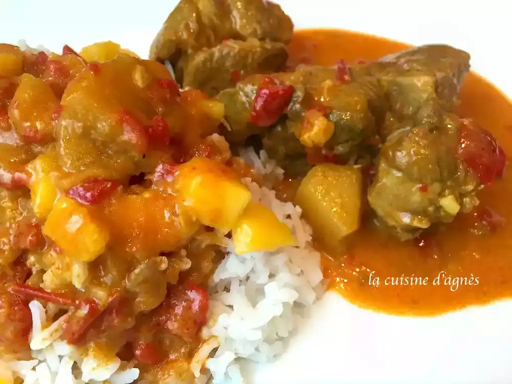 Lamb curry and basmati rice with mango recipe