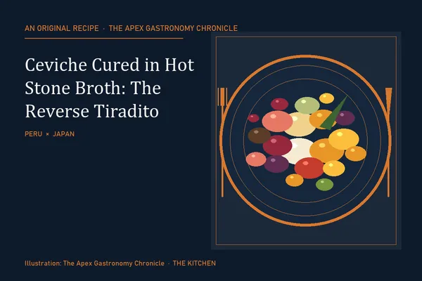 Ceviche Cured in Hot Stone Broth: The Reverse Tiradito