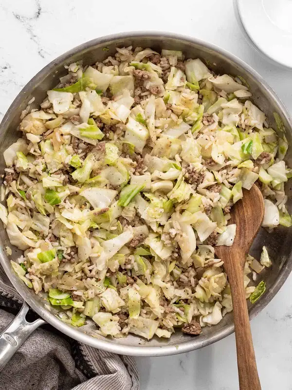 Sautéed Beef Cabbage and Rice