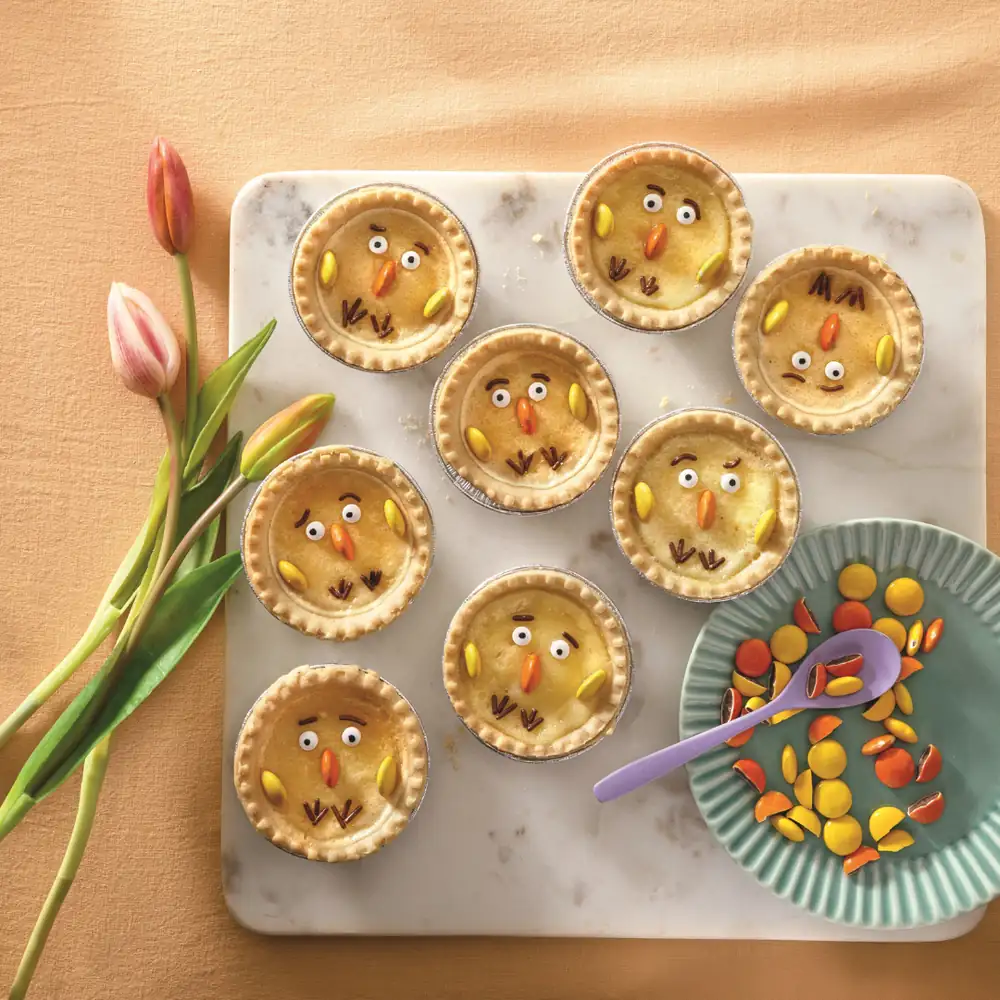 “Chick” egg tarts