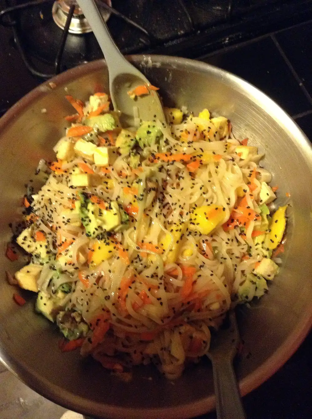 Beef and Mie Noodle Salad Requires Reserved Marinade for Proper Deglazing