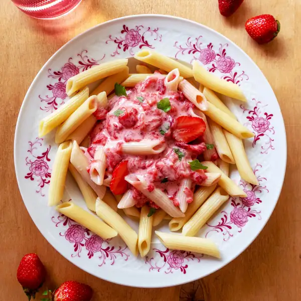 The Freshest-Tasting Strawberry Pasta with Just 5 Ingredients