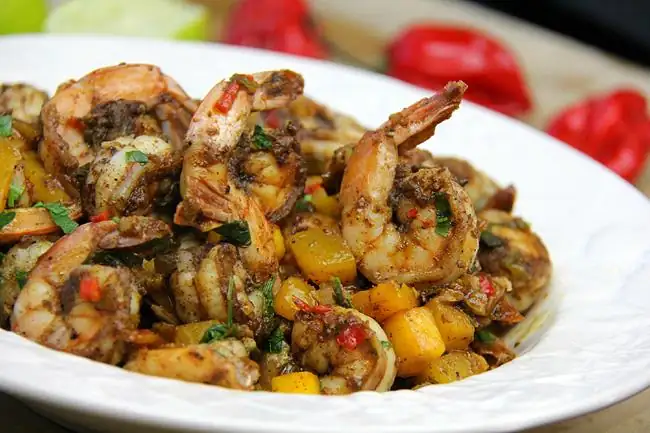Stovetop Mango Jerk Shrimp