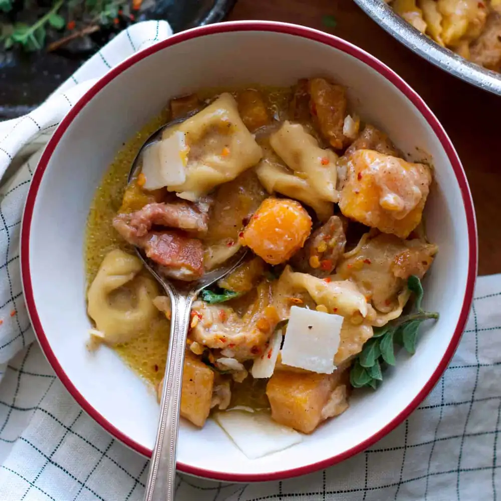 Quick Pumpkin Stew with Tortellini
