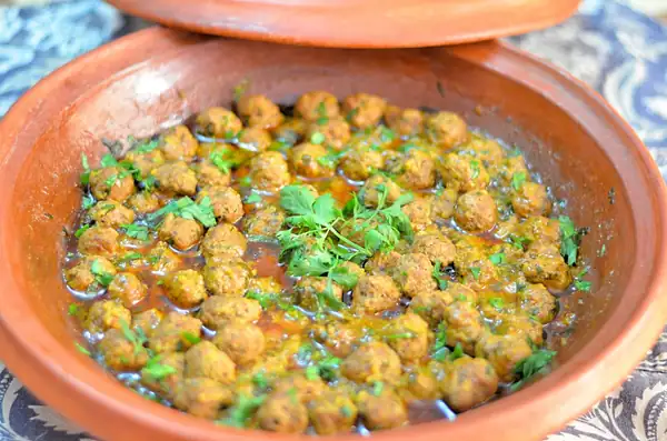 Moroccan Kefta Tagine with Lemon and Saffron Butter Sauce
