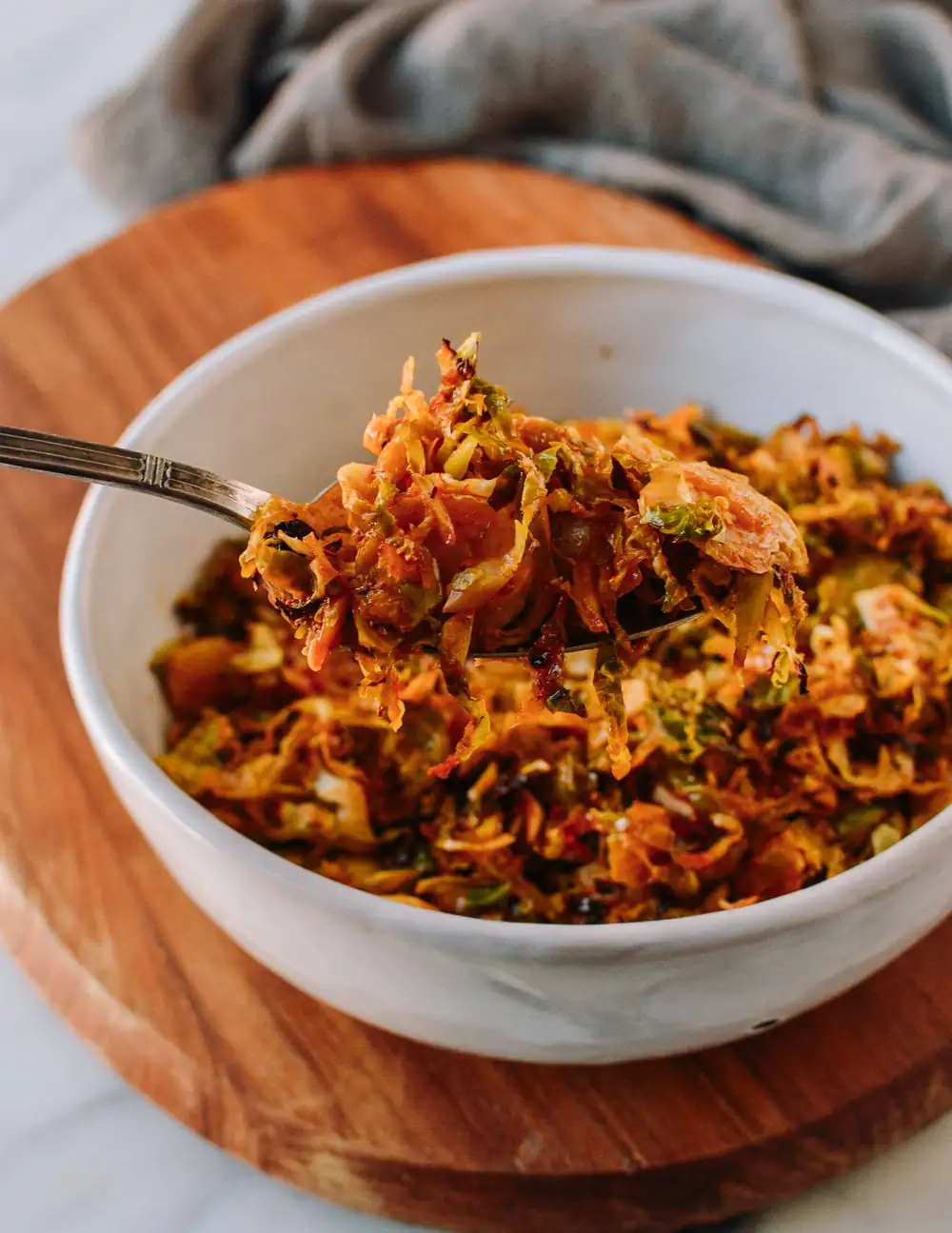 Roasted Brussels Sprouts with Sriracha & Honey