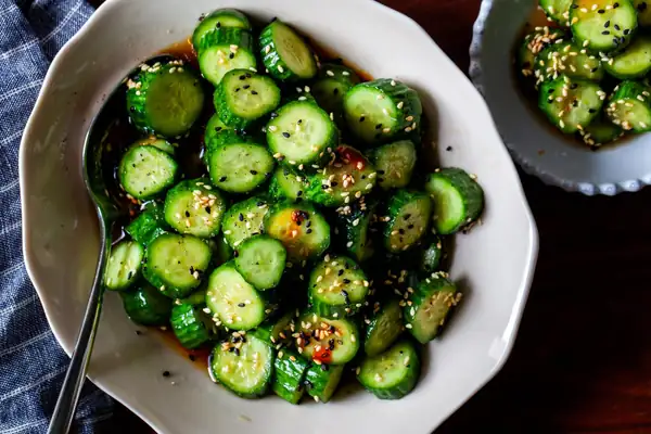cucumber salad with sesame and rice vinegar
