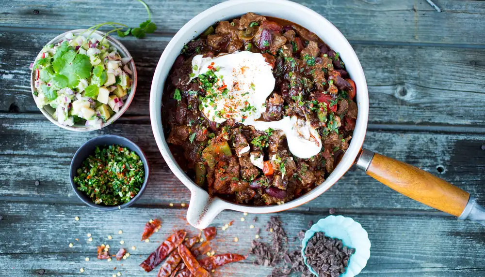 Chili con carne with sirloin