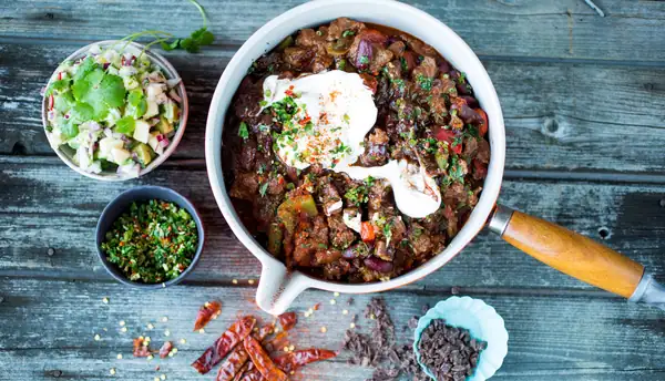 Chili con carne with sirloin