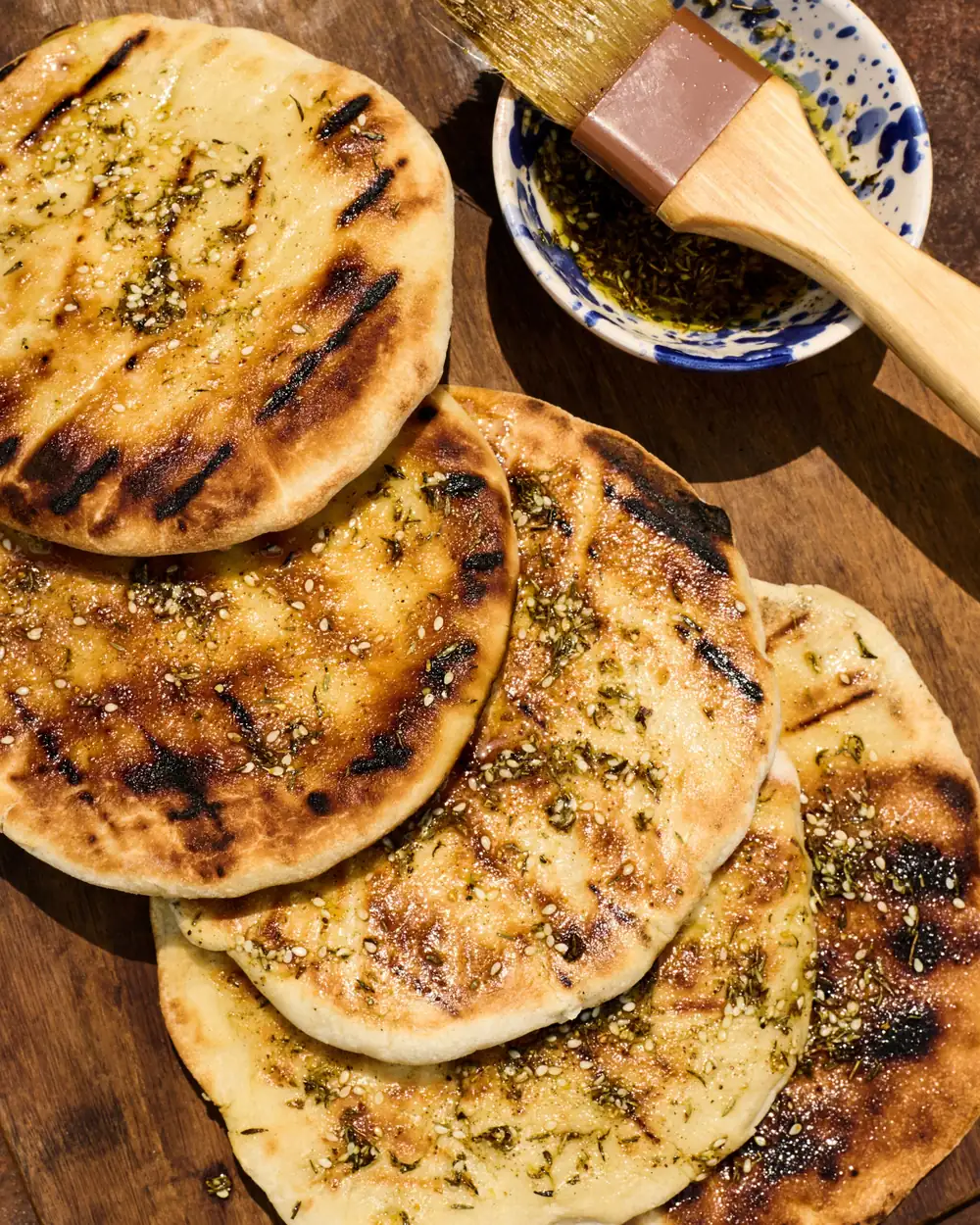 Pita a la parrilla con za'atar