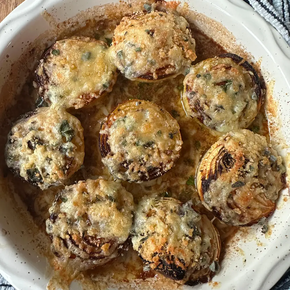 Roasted cheese & sage onions