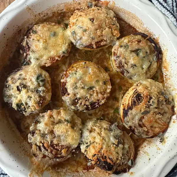Roasted cheese & sage onions