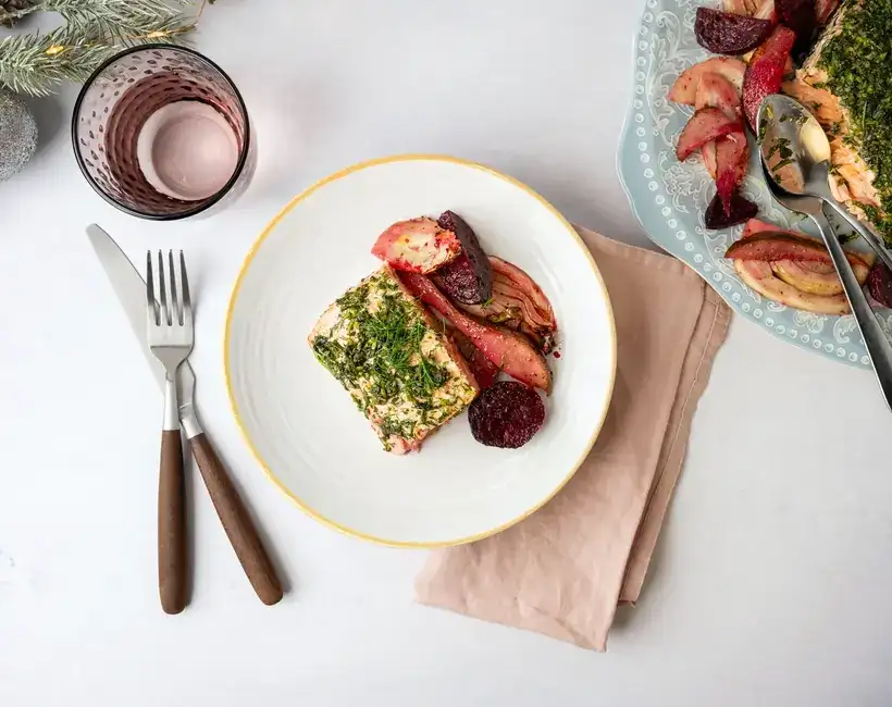 Oven-baked salmon fillet