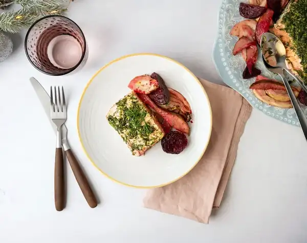 Oven-baked salmon fillet