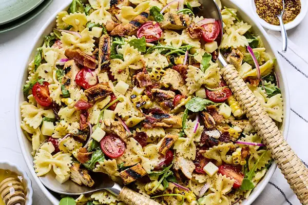 The Best Honey Mustard Chicken Pasta Salad for Summer BBQs