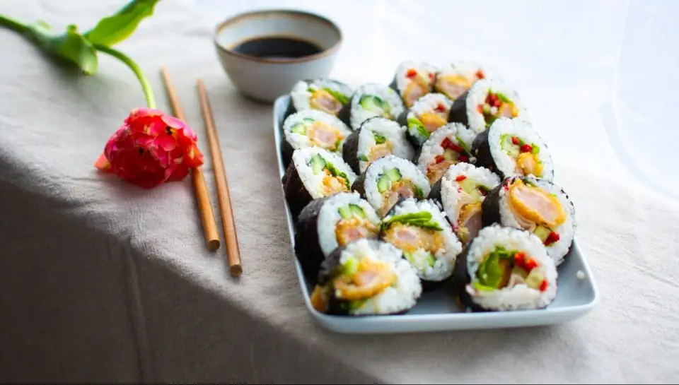 Receta de kimbap de camarones