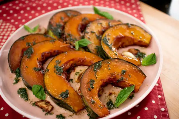 Soy Caramel Roasted Squash with Thai Basil