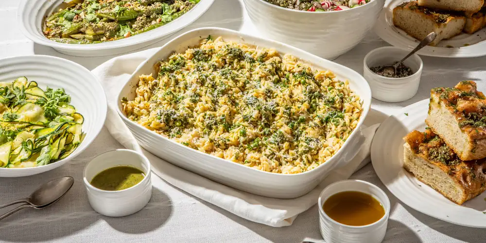 Baked Parmesan And Pea Orzo Recipe