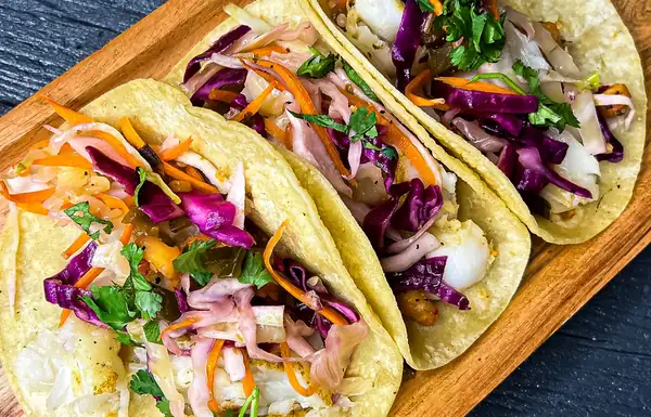 White Fish Tacos with Pineapple Jalapeño Slaw