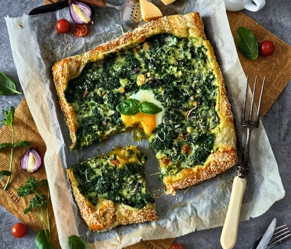Mediterranean Spinach & Egg Pie