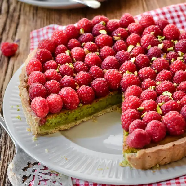 Raspberry Pistachio Frangipane Tart