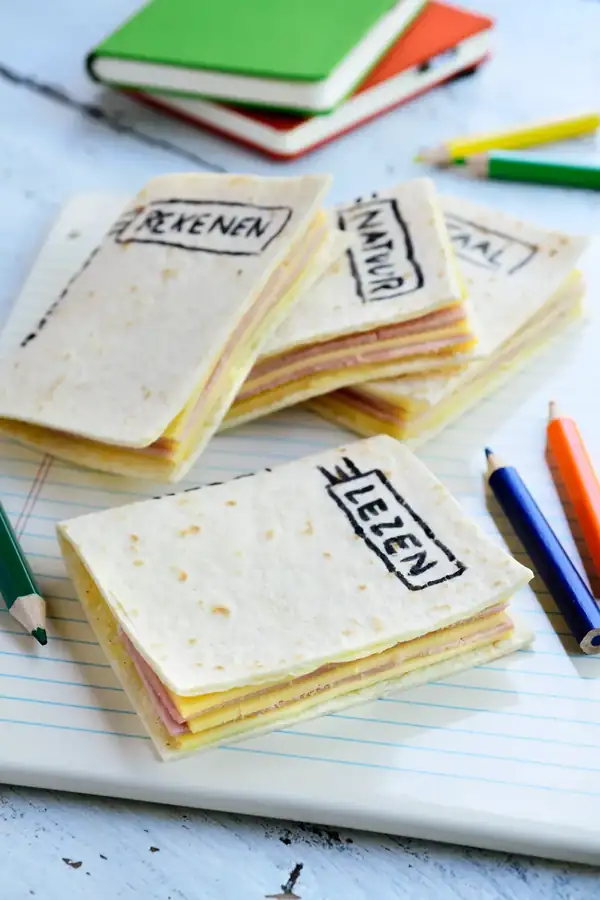 Wrap booklets with ham and cheese