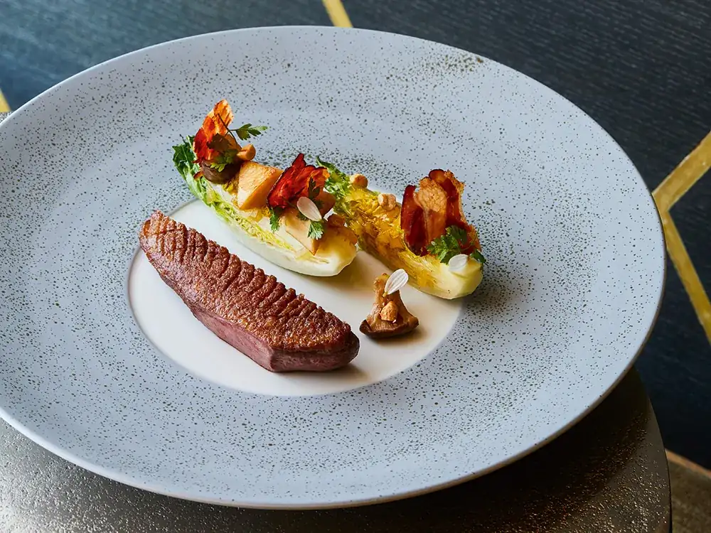 Duck breast with king oyster mushrooms