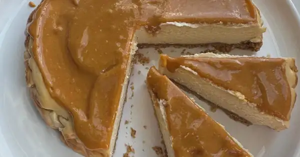 Miso caramel brown butter pretzel cheesecake
