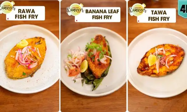 Easy Banana Leaf Fish fry Tawa Fish Fry 3 तरह की मच्छी फ्राई Rawas Fish Fry Recipe