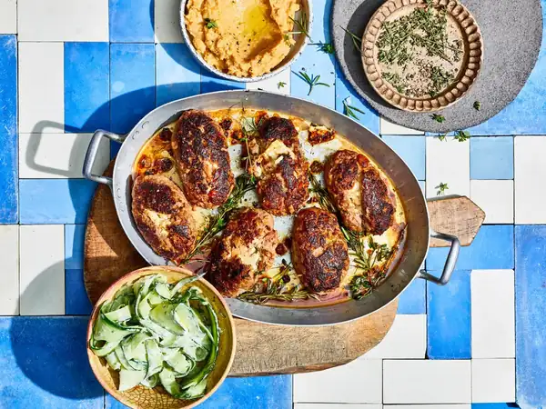 Bifteki with feta: Greek meatballs