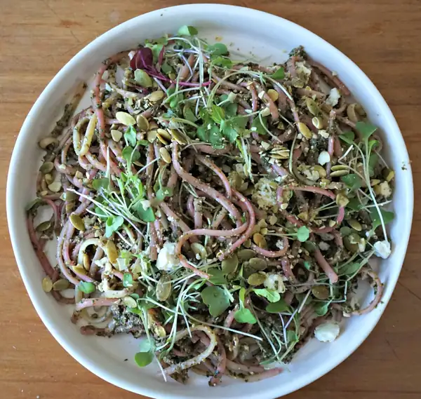 Beet Dandelion Pesto