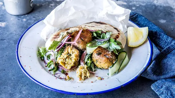 Falafel with side dishes