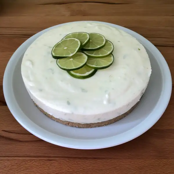Tarta de queso de lima sin hornear