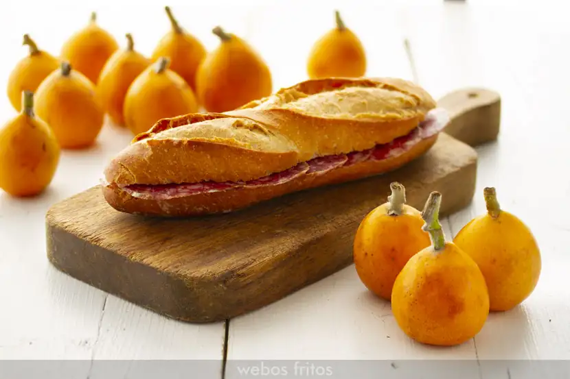 Salami and loquat sandwiches for dessert