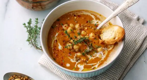 Creamy Lentil & Chickpea Soup